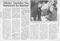 Héctor Carreño, "La televisión es nociva"  [artículo].