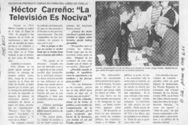 Héctor Carreño, "La televisión es nociva"  [artículo].