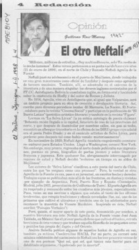El otro Neftalí  [artículo] Guillermo Ross Murray.