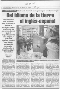 Del idioma de la tierra al inglés-español  [artículo] Verónica Marinao.