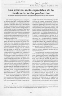Los efectos socio-espaciales de la reestructuración productiva  [artículo] Raúl Guerrero.