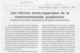 Los efectos socio-espaciales de la reestructuración productiva  [artículo] Raúl Guerrero.