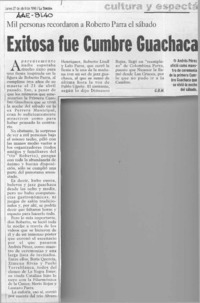 Exitosa fue cumbre guachaca  [artículo] G. B. M.