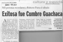 Exitosa fue cumbre guachaca  [artículo] G. B. M.