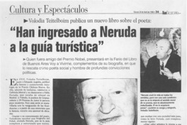 Han ingresado a Neruda a la guía turística