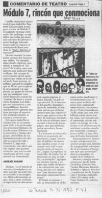 Módulo 7, rincón que conmociona  [artículo] Leopoldo Pulgar I.