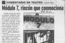 Módulo 7, rincón que conmociona  [artículo] Leopoldo Pulgar I.