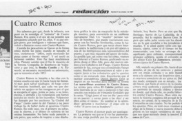 Cuatro remos  [artículo] Sara Vial.