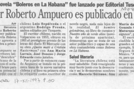 Escritor Roberto Ampuero es publicado en España  [artículo].