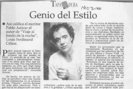 Genio del estilo  [artículo] Carolina Andonie Dracos.