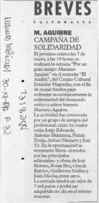 Campaña de solidaridad  [artículo].