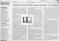 Gastón Acuña Mac-Lean, tiempo al tiempo  [artículo] Filebo.
