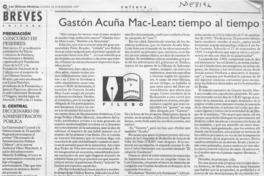 Gastón Acuña Mac-Lean, tiempo al tiempo  [artículo] Filebo.