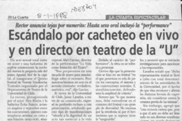 Escándalo por cacheteo en vivo y en directo en teatro de la "U"  [artículo].