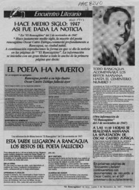 Hace medio siglo, 1947, así fue dada la noticia  [artículo].