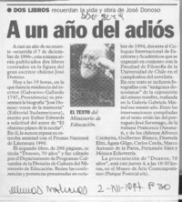 A un año del adiós  [artículo].