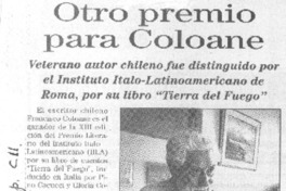 Otro premio para Coloane