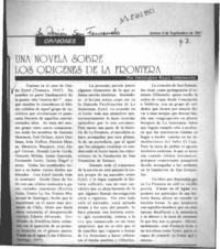 Una novela sobre los orígenes de la frontera