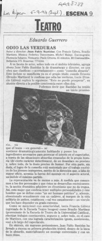 Odio las verduras  [artículo] Eduardo Guerrero.