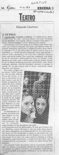 A 12 filo  [artículo] / Eduardo Guerrero.