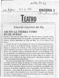 Así en la tierra como en el suelo  [artículo] Eduardo Guerrero.