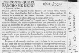 Te conté que el Pancho me dejó?  [artículo] Eduardo Guerrero.