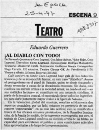 Al diablo con todo!  [artículo] Eduardo Guerrero.