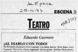 Al diablo con todo!  [artículo] Eduardo Guerrero.