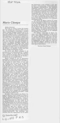 Mario Cánepa  [artículo] Gina Cánepa.