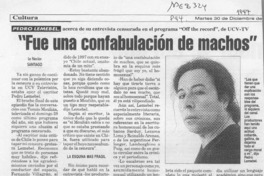 "Fue una confabulación de machos"  [artículo].