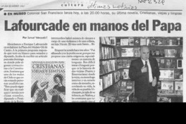 Lafourcade en manos del Papa  [artículo] Samuel Valenzuela Y.