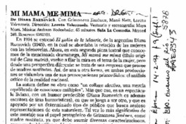 Mi mamá me mima  [artículo] Eduardo Guerrero.