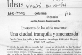 Un ciudad tranquila y amenazada  [artículo] Eduardo Guerrero del Río.