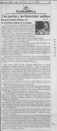 Una poetisa y un historiador andinos  [artículo] Hermelo Arabena Williams.