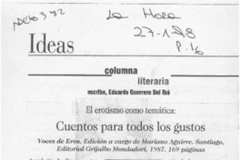 Cuentos para todos los gustos  [artículo] Eduardo Gerrero del Río.