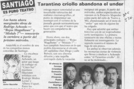 Tarantino criollo abandona el under  [artículo] Javier Ibacache.