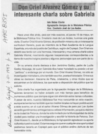 Don Oriel Alvarez y su interesante charla sobre Gabriela  [artículo].