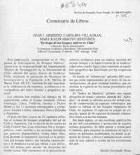 Comentario de libros  [artículo] Basilio Georgudis Moya.