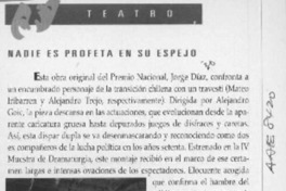 Nadie es profeta en su espejo  [artículo].