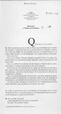 Entrevista a Vittorio di Girolamo  [artículo].