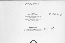 Entrevista a Vittorio di Girolamo  [artículo].