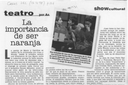 La importancia de ser naranja  [artículo] As.
