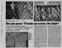 Libro para pensar, "El hombre que asesinó a Don Quijote"  [artículo].