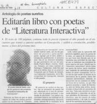 Editarán libro con poetas de "Literatura interactiva"  [artículo].