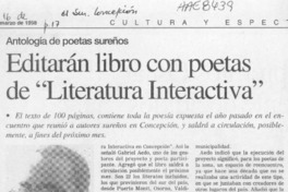 Editarán libro con poetas de "Literatura interactiva"  [artículo].
