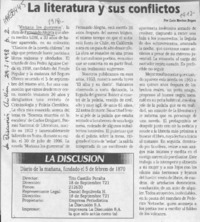 La Literatura y sus conflictos  [artículo] Luis Merino Reyes.