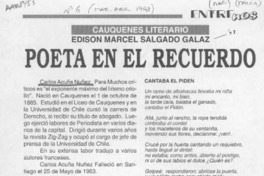 Poeta en el recuerdo  [artículo] Edison Marcel Salgado Galaz.