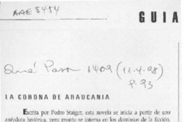 La Corona de araucanía  [artículo].