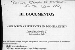 Narración y referentes en Diamela Eltit (entrevista)