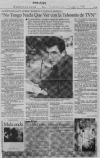 "No tengo nada que ver con la teleserie de TVN"  [artículo] Marialí Bofill G.